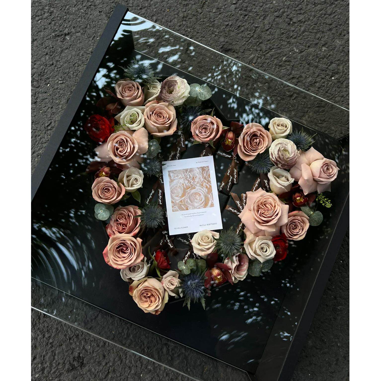 大号压克力鲜花永生花包装盒礼盒 适合diy放烟送男友女生爱心花盒