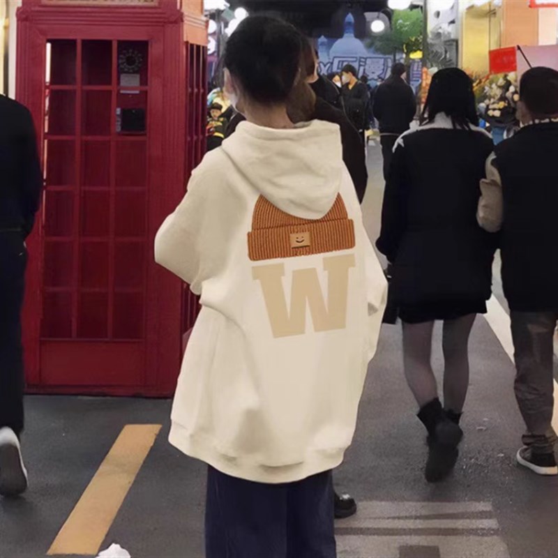 连帽卫衣b2024新款外套女小个子春夏季薄款宽松慵懒风美式复古上