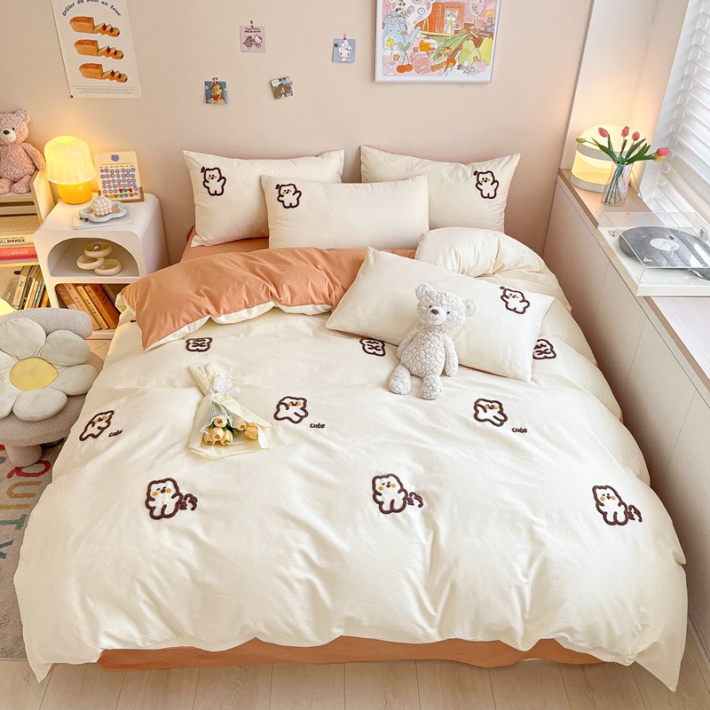 卡通床上四件套全棉纯棉2024新款儿童床单M被套学生宿舍三件套床