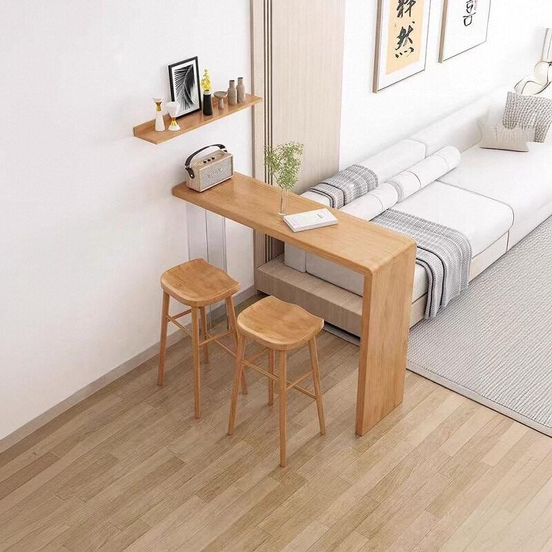 亚克力实木高脚桌家用阳台客厅日式水吧隔断桌小户型吧台茶台桌椅