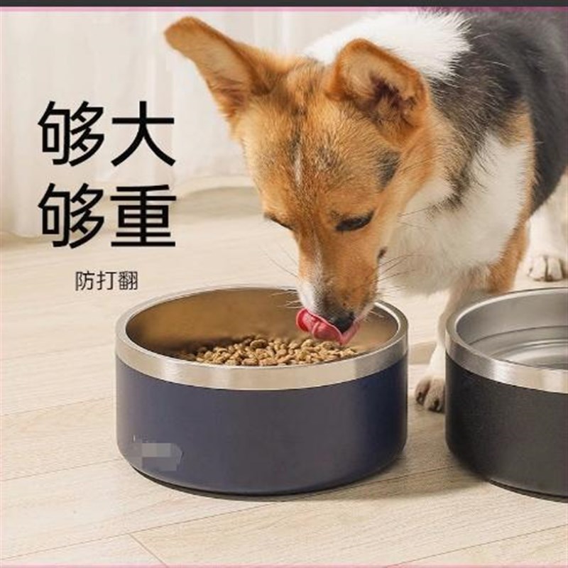 304不锈钢狗碗宠物狗狗食盆x防打翻狗盆喝水碗猫咪碗宠物用品饭碗