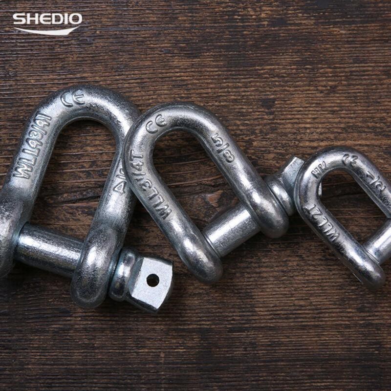 晟雕卸扣美dd式U形扣起重吊装工具吊环D型锁扣卡扣固定12吨螺母款