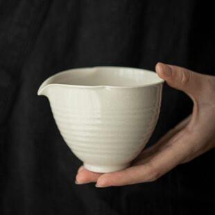 草木灰卷边公道杯复古陶瓷福禄公杯精致家用分茶器功夫茶具匀杯