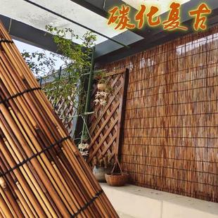 饰草帘复古户外遮光卷帘遮阳简易窗帘茶室屏风隔断遮阳卷帘打孔 装