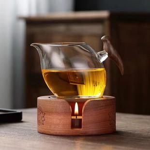 温茶台红檀木蜡烛加热底座家用小茶炉暖茶煮茶器茶具配件室内茶道