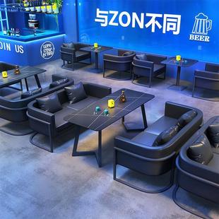 复古工业风酒吧清吧卡座沙发洽谈烧烤火锅店西餐厅咖啡馆桌椅组合