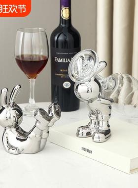 轻奢高级现代工艺品酒柜红酒架摆件可爱饰品装饰简约招财办公室摆