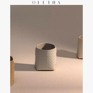OLETHA轻奢风简约家用客厅茶几桌面遥控杂物整理小收纳盒办公笔筒