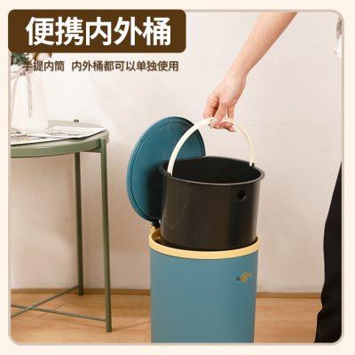 轻奢脚踩式垃圾桶网红家用客厅卧室厕所有盖缓降静音可爱大号圆筒
