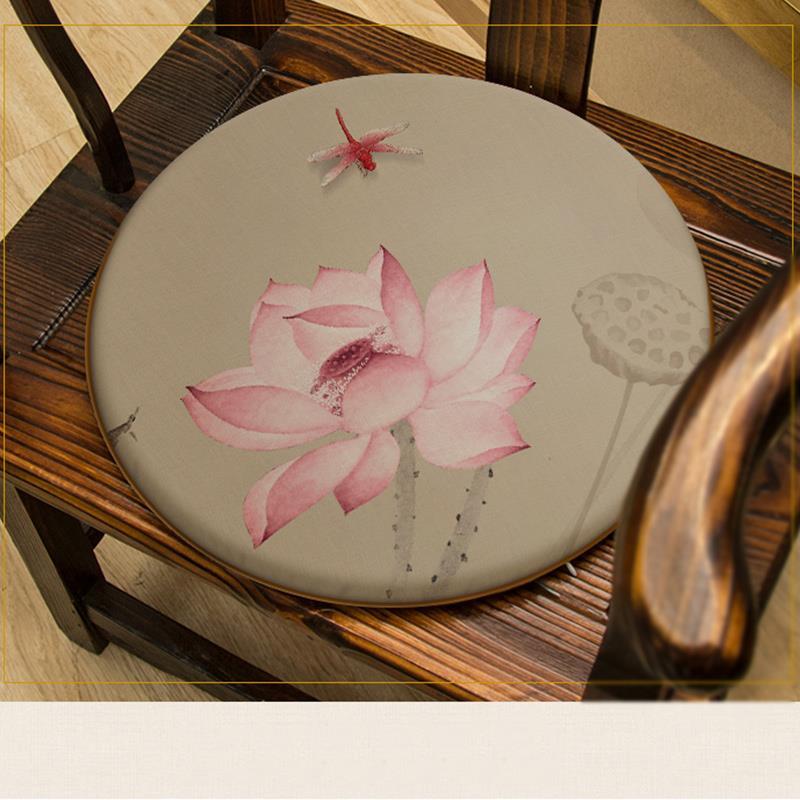 中式红木椅子坐垫茶椅实木太师椅圈椅鼓凳阳台茶桌餐椅垫印花座垫