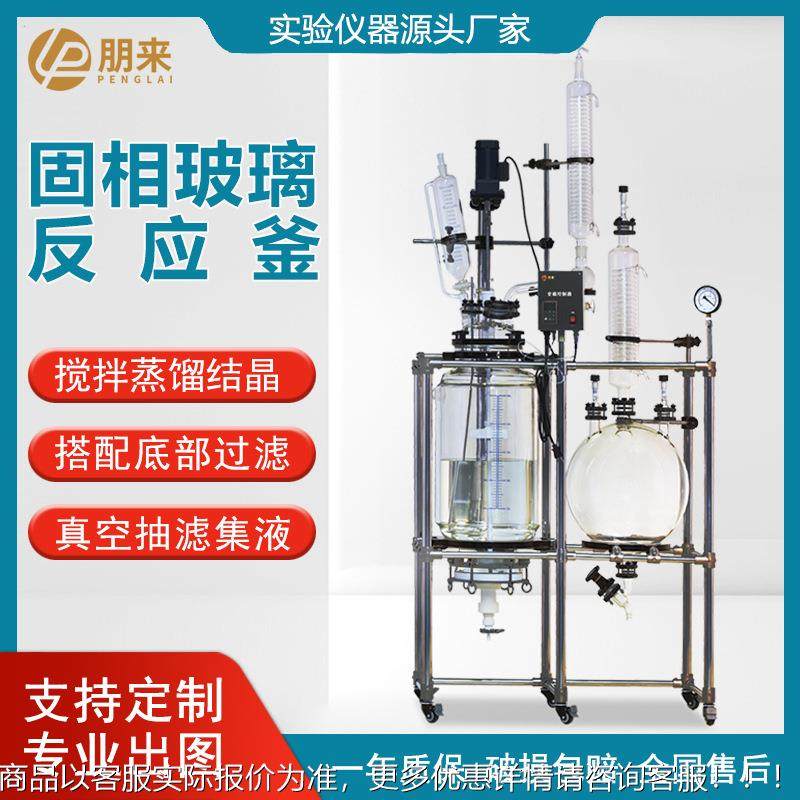 SPE-100L 双层低玻换璃应釜实验反室夹套温结晶可替砂芯过滤搅拌