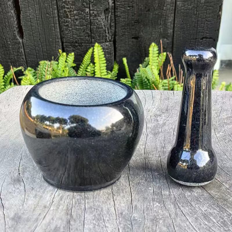 乌金石捣蒜器石臼家用石q臼捣药臼石头蒜臼子小石臼研磨器石蛊擂