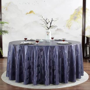 家用大圆桌餐桌布台布布艺 饭店PU桌布防i水防油防烫免洗酒店欧式