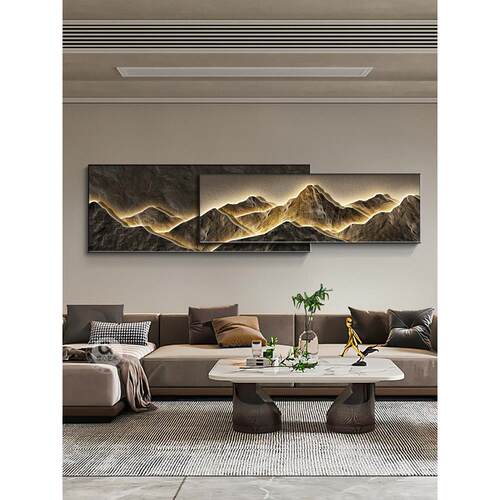 现代无障碍豪华客厅装饰画、高档沙发背景墙挂画、高档大气山水画