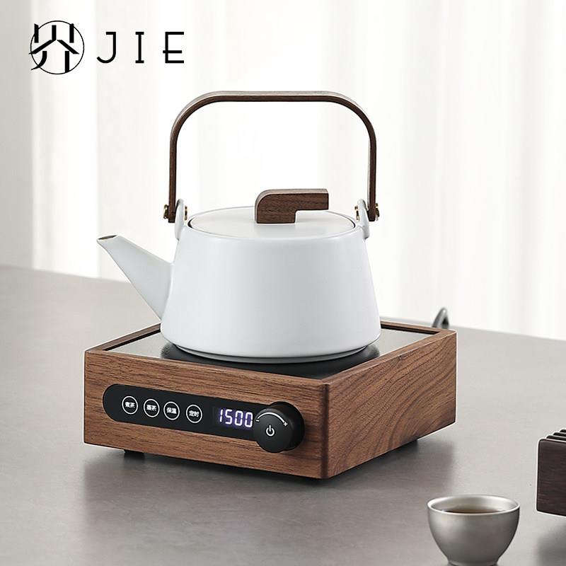 2026新款胡桃木黑晶炉静音大功率家用小型陶瓷壶煮茶壶围炉煮茶