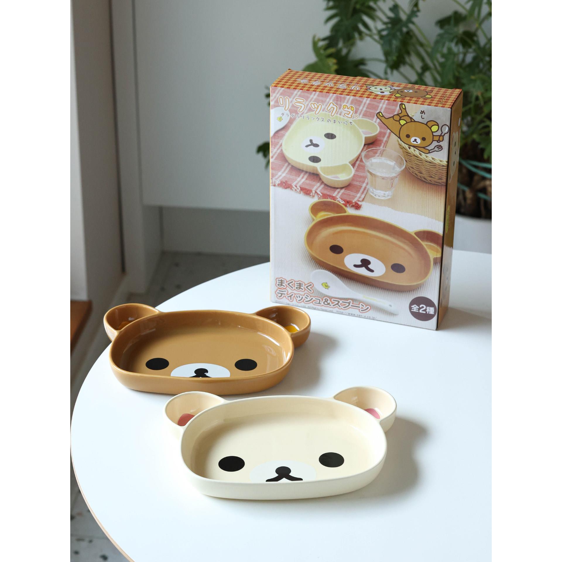 FOR U轻松熊可爱陶瓷餐盘熊哥熊妹饭盘饺子盘水果盘闺蜜儿童礼物