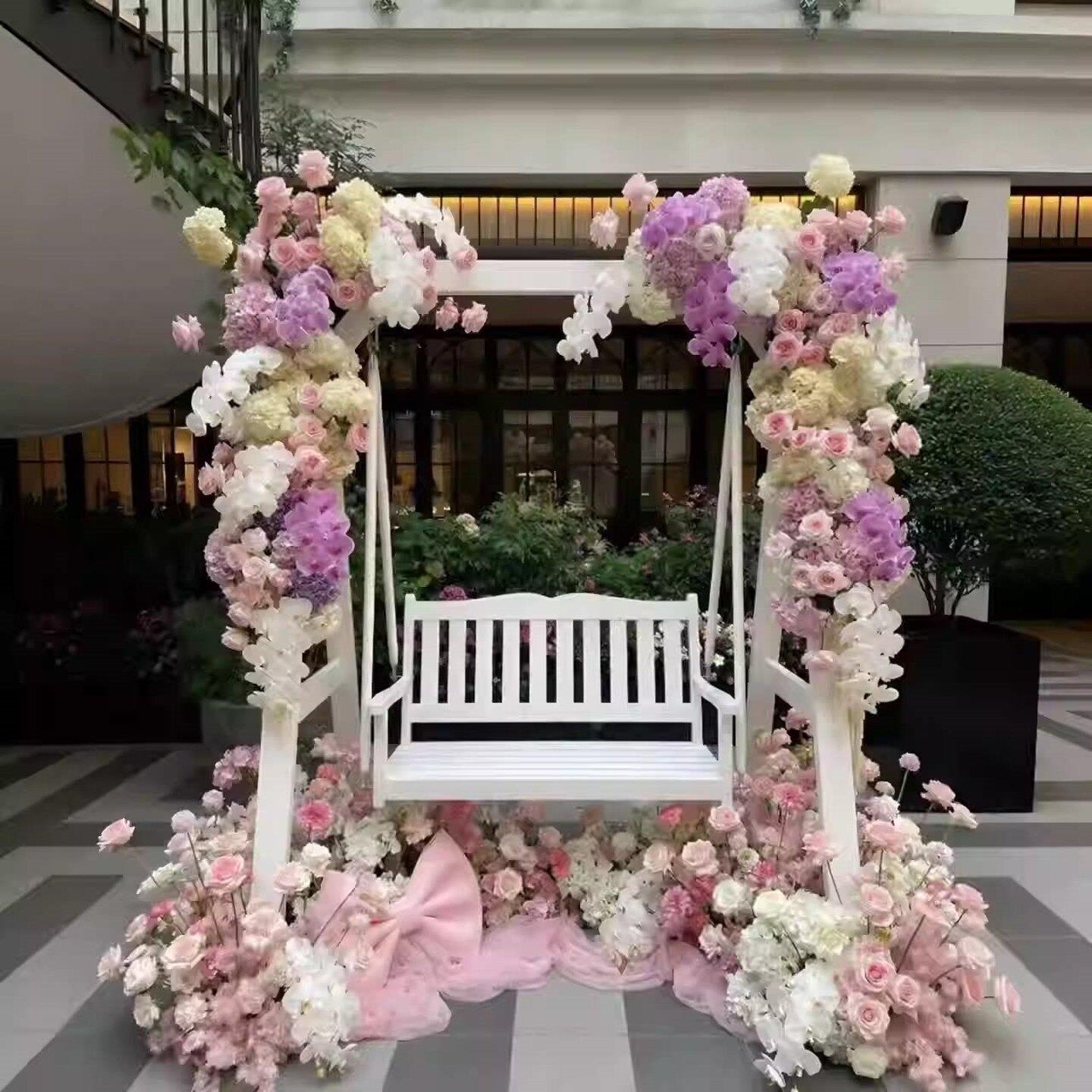 秋千瀑布仿真花造景花纸艺花朵墙面窗户婚礼假花装饰场景布置