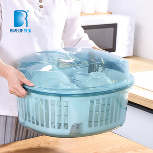 碗筷收纳盒单人一人迷你小号宿舍碗架小型厨房沥水碗盘收纳架碗柜