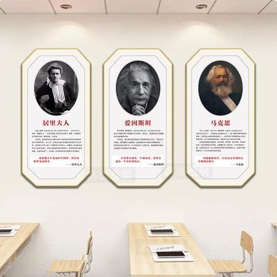科学家装饰画小学学校课室布置物理学家挂画励志标语名人培训壁画