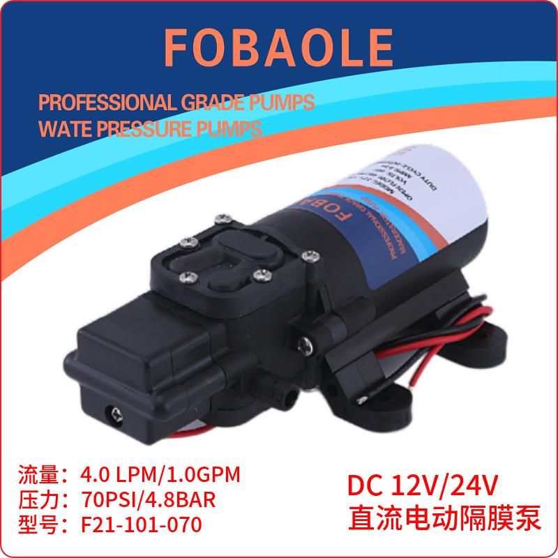 4.0升流量12V/24V压电动洗车泵微型隔膜自吸泵自动开关喷雾水泵