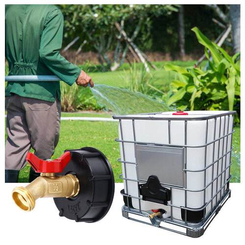 境6跨0丝1000L水桶IBC吨桶头接嘴S60*6配件黄铜水蝶形龙头62细丝