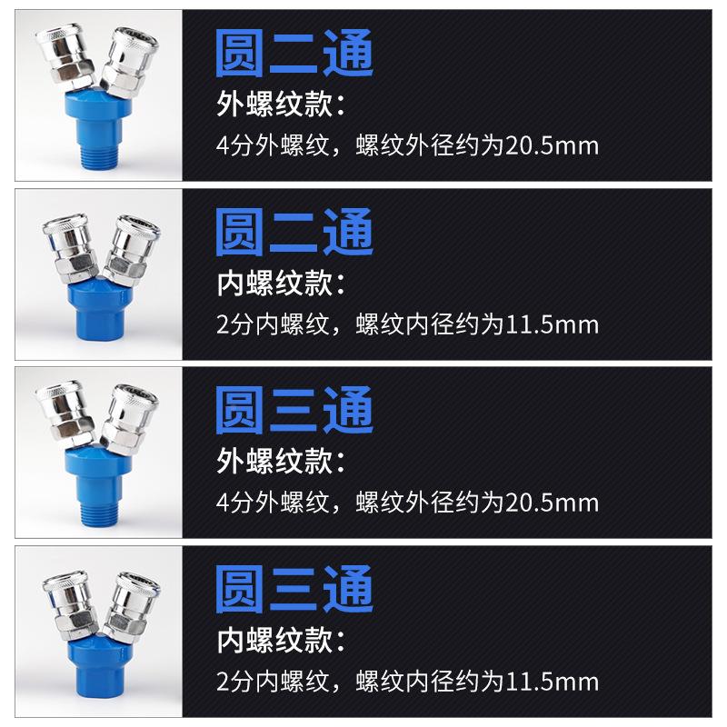精品C快速接头 SMY圆291三通/三插/空三压机通/气三动通S式MV圆二图片