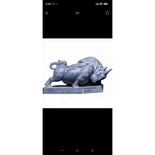 嘉祥石雕天然青石雕刻旺财牛十二生肖牛招财摆件