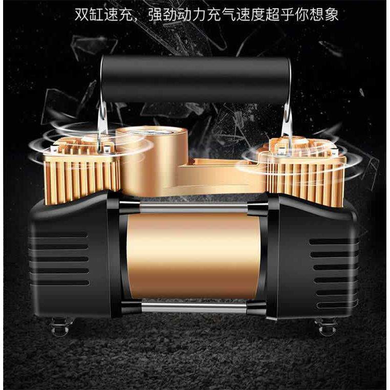220v双缸电动打气机家用高压小型车载打气筒汽车用轮胎加气打气机