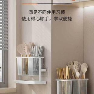 筷笼家用筷子筒沥水速干筷子架双层筷子笼铁艺筷筒 轻奢筷子架欧式