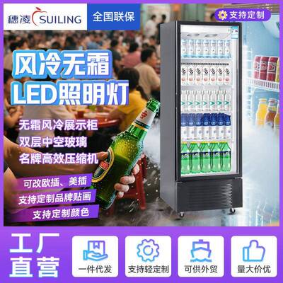 冰柜立式保鲜柜冷藏单门风冷无霜展示柜工厂直营商用冰箱