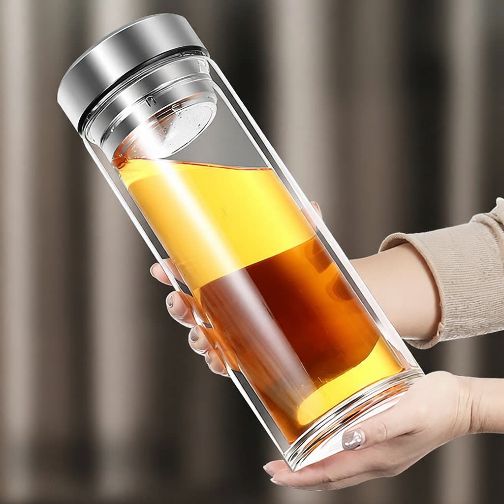 特大号双层玻璃杯1800ml粗透明大
