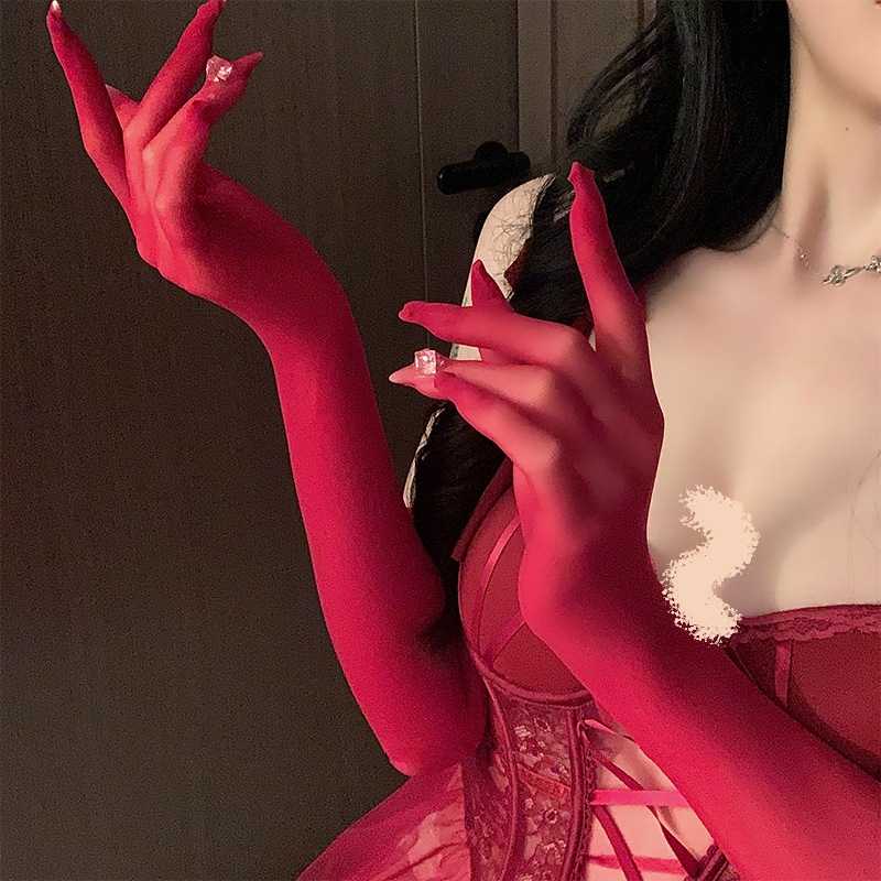 无缝丝袜手套防勾丝新娘婚纱手套防晒长版透明手丝婚礼手套简约套