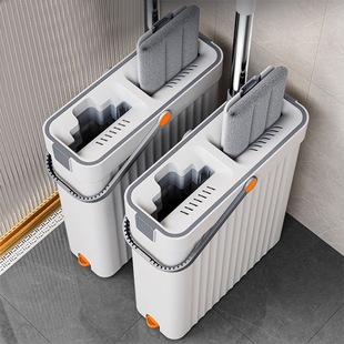 刮刮拖把桶乐干湿两用免手洗平板拖把家用懒人拖地墩布神器一拖净