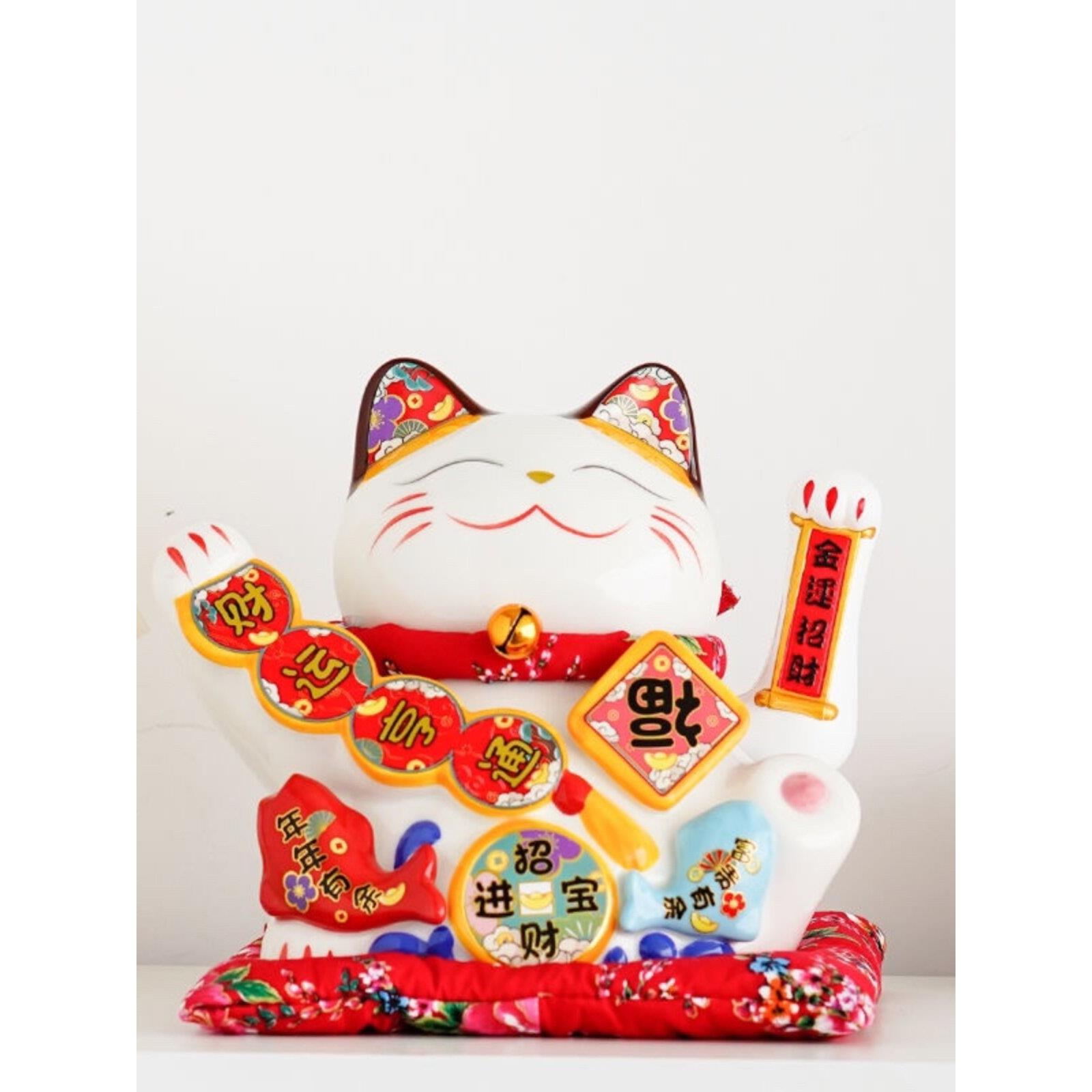 招财宝猫饰品大型陶瓷猫家居电动摇手招财宝猫店开业礼品收银饰品