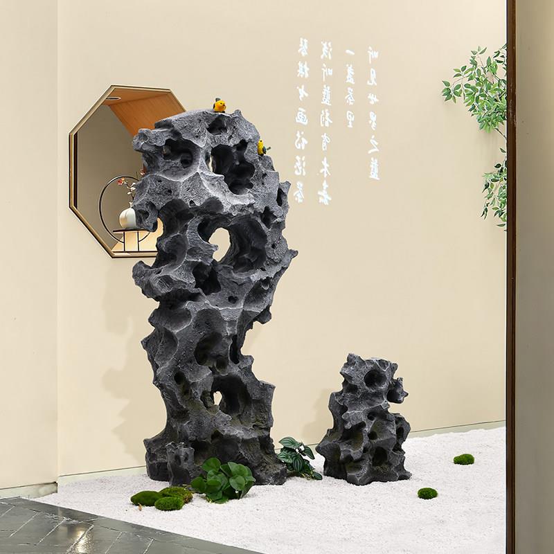 仿真太湖石装饰摆件玻璃钢假山造景室内楼梯下景观拍摄道具石组合
