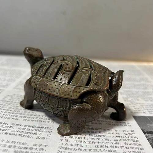 彷古香炉小乌龟香薰炉带盖子龙龟薰香炉茶宠可爱海龟香炉摆件
