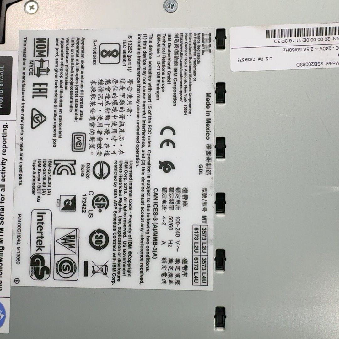 议价3573-L2U TS3100 IBM 磁带库 数据存储设备维修图片