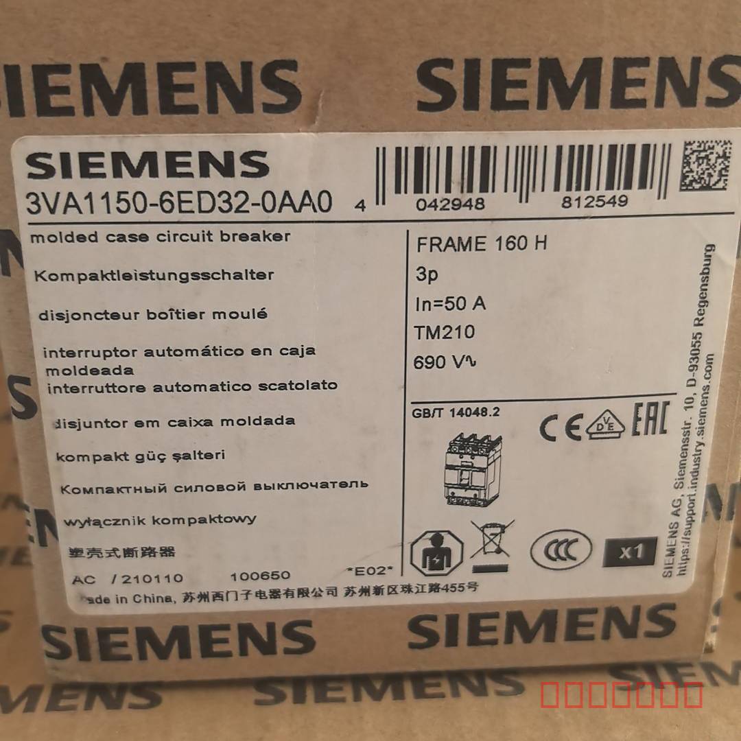 议价3VA1150-6ED32-0AA0西门子塑壳断路器全新维修