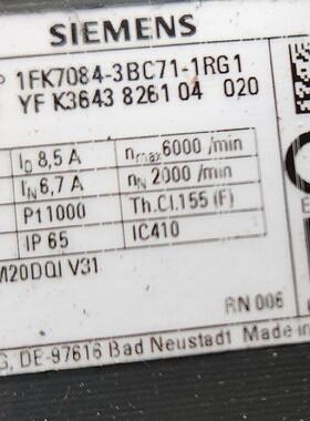 议价1FK7084-3BC71-1RG1 伺服电机 IP65防护工业自动化配件维修