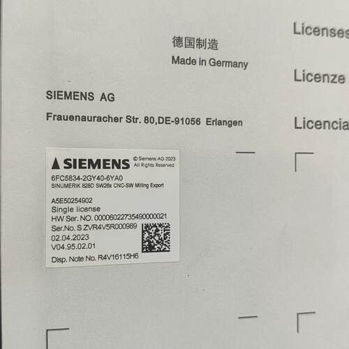 议价6FC5834-2GY40-6YA0 工业数控系统授权卡 工控自动化配件维修