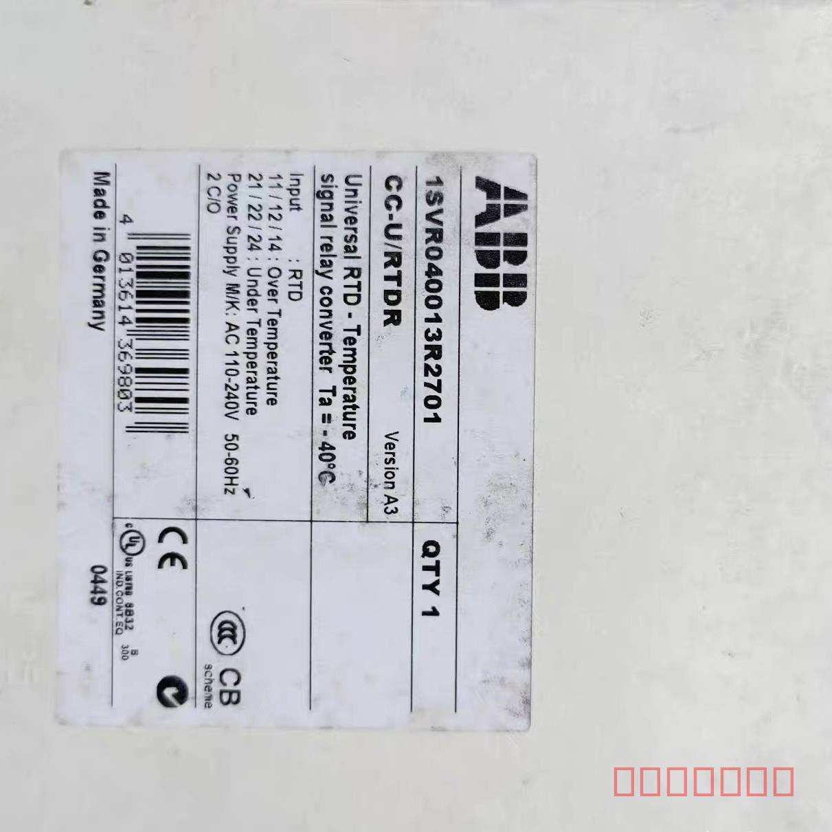 议价ABB模拟信号转换器CC-U/RTDR维修