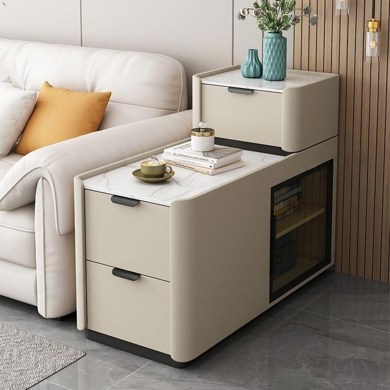 新款落地沙发侧边柜几轻奢可移动实木小型茶桌简约现代边几侧边柜