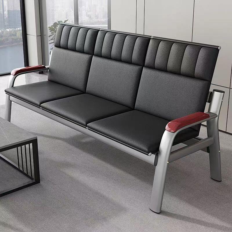 接待室办公沙发茶几组合简约现代商务会客简易办公室排椅沙发三位