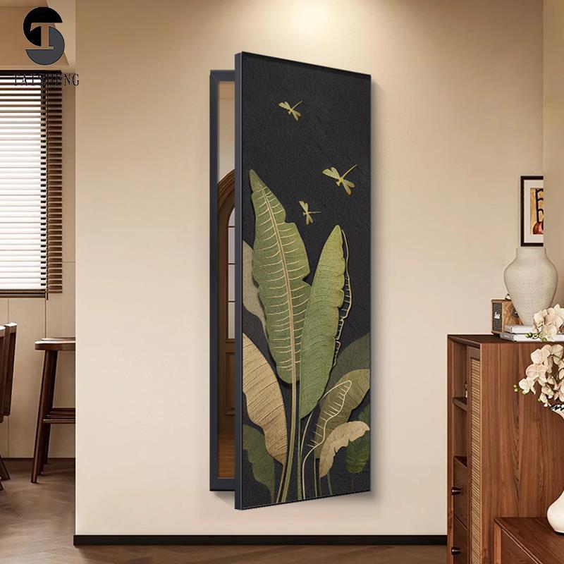 中古风暗藏式全身镜子画翻开家大业大隐形推拉关闭玄关穿衣镜挂画