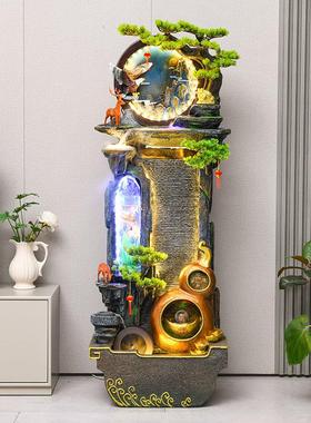 客厅鱼缸流水摆件循环水室内外落地生财公室家里风水轮假山景观