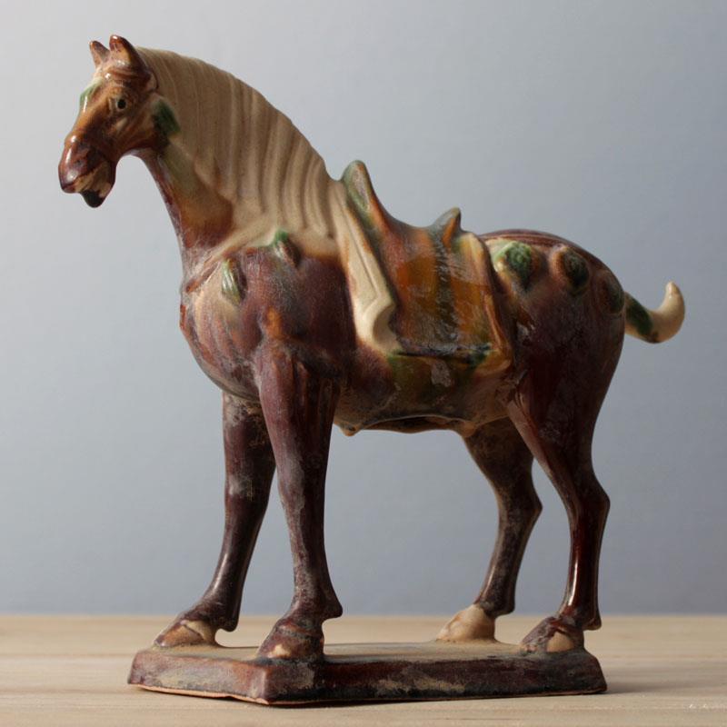 陶瓷马摆件仿古六骏马唐三彩生肖马摆设客厅装饰工艺品马到成功
