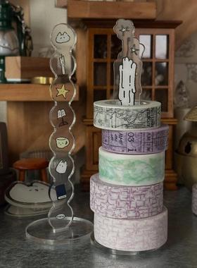 韩国mewmewbeam蜡烛手帐美纹胶带亚克力收纳架桌面摆件支架小众