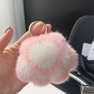 Imitation Mink Cute Paw Doll Girly Bag Charm Plush Paw Bag P