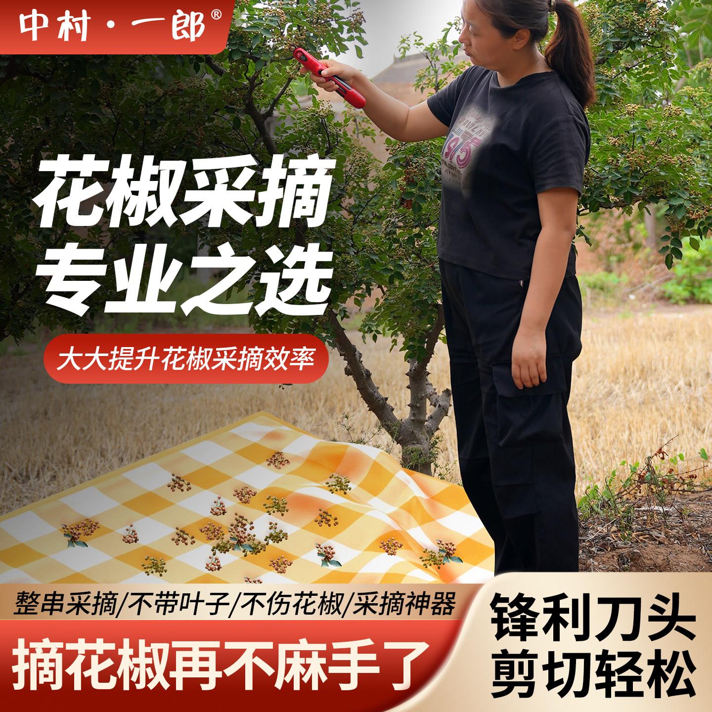 中村一郎电动稀果剪疏花剪花椒剪采摘剪花椒修枝剪锂电充电式剪子