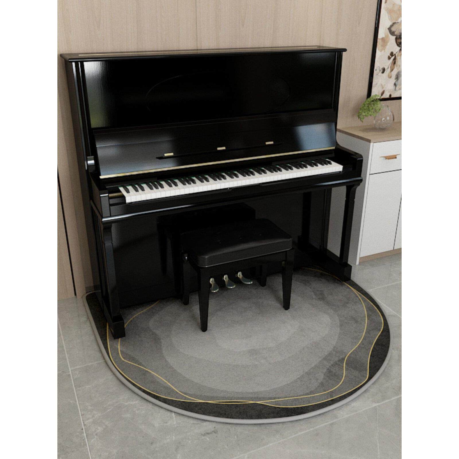 可定制钢琴隔音地毯宅寂风浅色专用吸音减震琴行培训圈绒加厚地垫